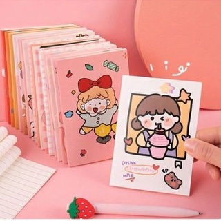 Combo 10 Sổ mini Capybara A7 Quà Tặng Cho Bé Khen Thưởng kẻ ngang, sổ tai gấu A7 siêu cute