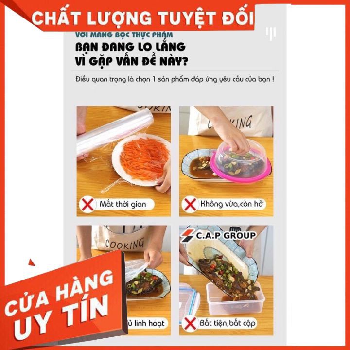 Combo 50c Màng Bọc Thực Phẩm Có Chun Co Dãn Tái Sử Dụng