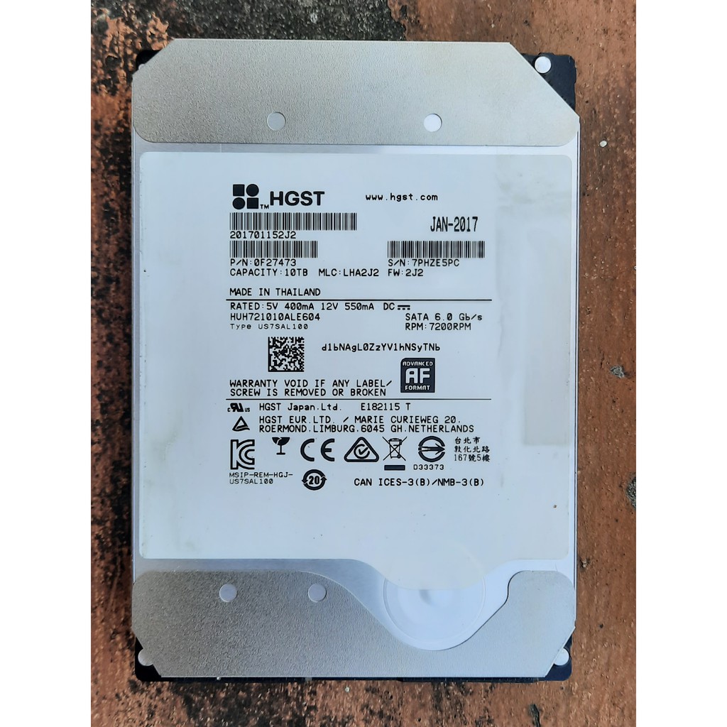 Ổ cứng HDD PC 3,5" 10TB HGST (Hitachi) 10TB SATA 6Gb/s 7200 dòng seal bằng khí Helium | WebRaoVat - webraovat.net.vn