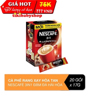 Nescafé 3in1 cà phê rang xay hòa tan đậm đà hài hòa - hộp 20 gói x 17 g - hsd 10/2023
