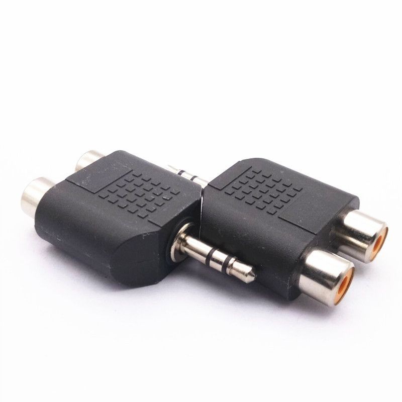 Đầu chuyển jack Audio stereo 3.5mm ra 2 đầu RCA AV hoa sen cái