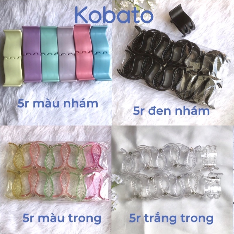 Set 12 chiếc kẹp tóc càng cua 5 răng, 3 răng nhựa nhám màu đen và nhiều màu sắc cho nữ SHBK017