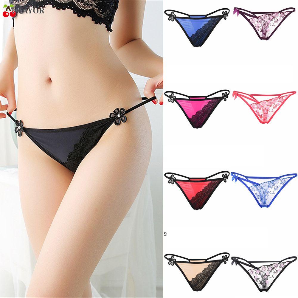 Quần Lót Lọt Khe Lưng Thấp Phối Ren Hoa Trong Suốt Gợi Cảm Thời Trang Cho Nữ