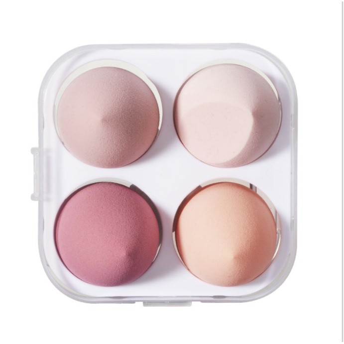 Mút Trang Điểm, Mút Tán Kem Nền, Cushion Phấn Nước 4 Trứng  Một Hộp  Có Thể Sử Dụng Tiện Lợi