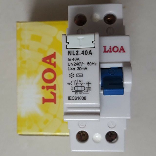 CB chống giật Lioa 40A dòng rò 30mA RCCB tặng hộp đựng