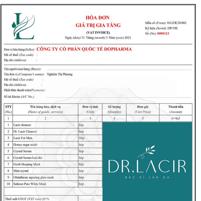 Sữa Rửa Mặt Nam Lacir For Men Thương Hiệu  lamer care Dr.Lacir