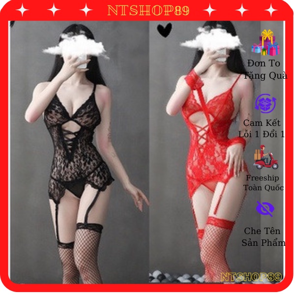 Bộ Cosplay ren kẹp tất sexy - Đồ ngủ sexy W069