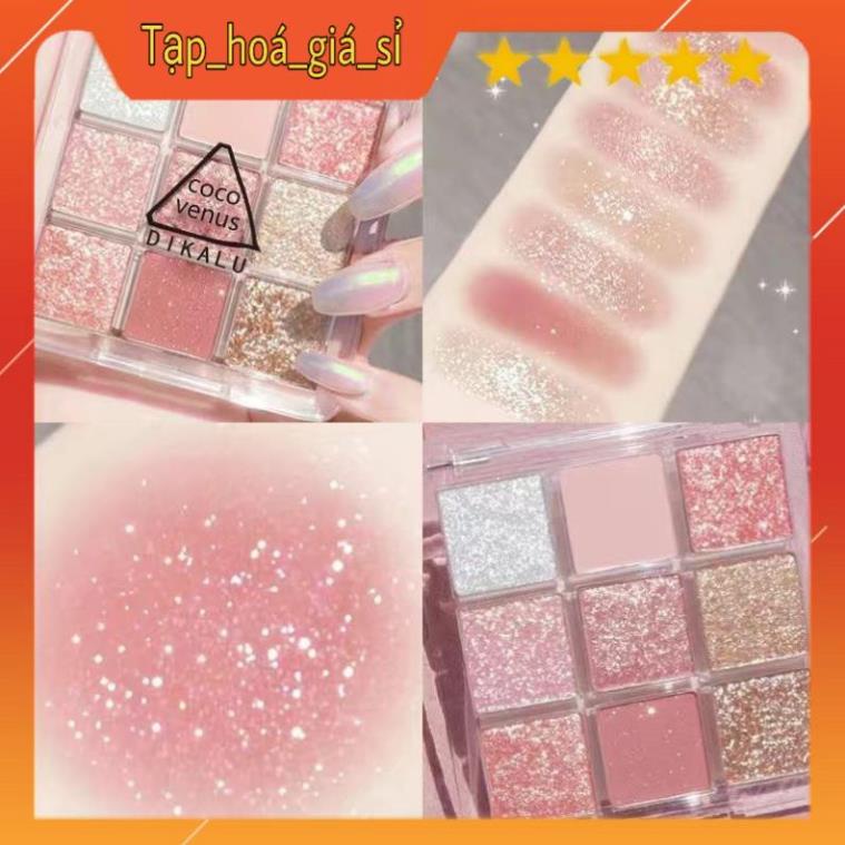 🔥Trợ Ship🔥 Bảng Mắt Nhũ 9 Ô Vuông Dikalu Baby Cao Cấp Chĩnh Hãng