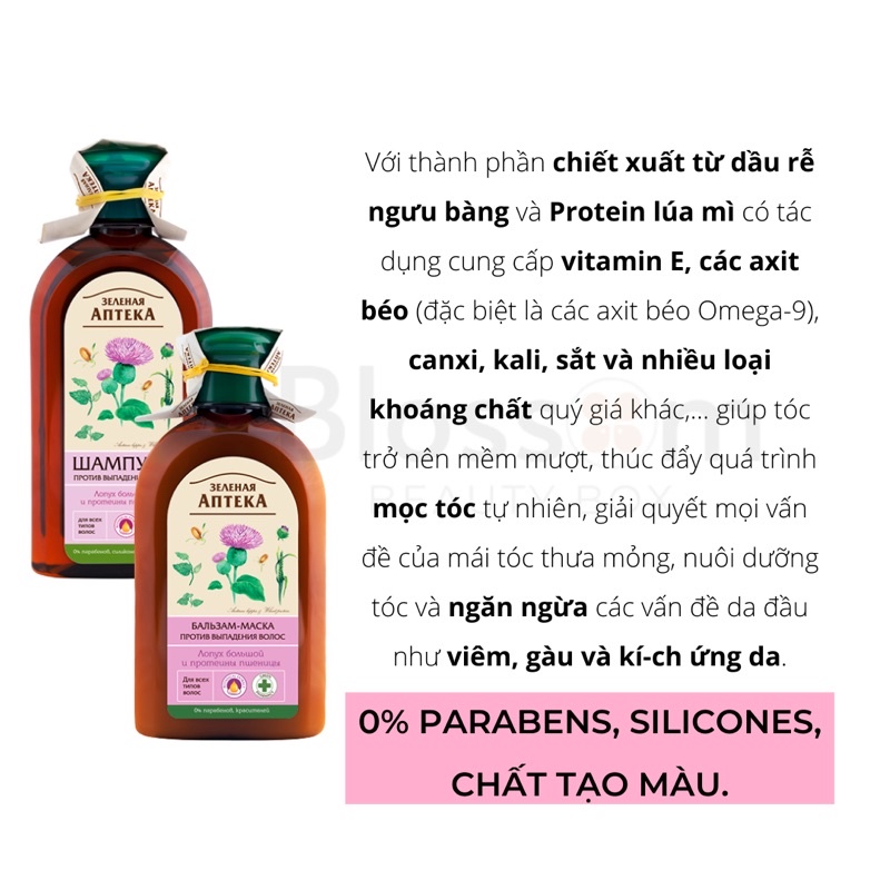 Dầu gội chống rụng tóc, giảm gàu ngứa APTEKA