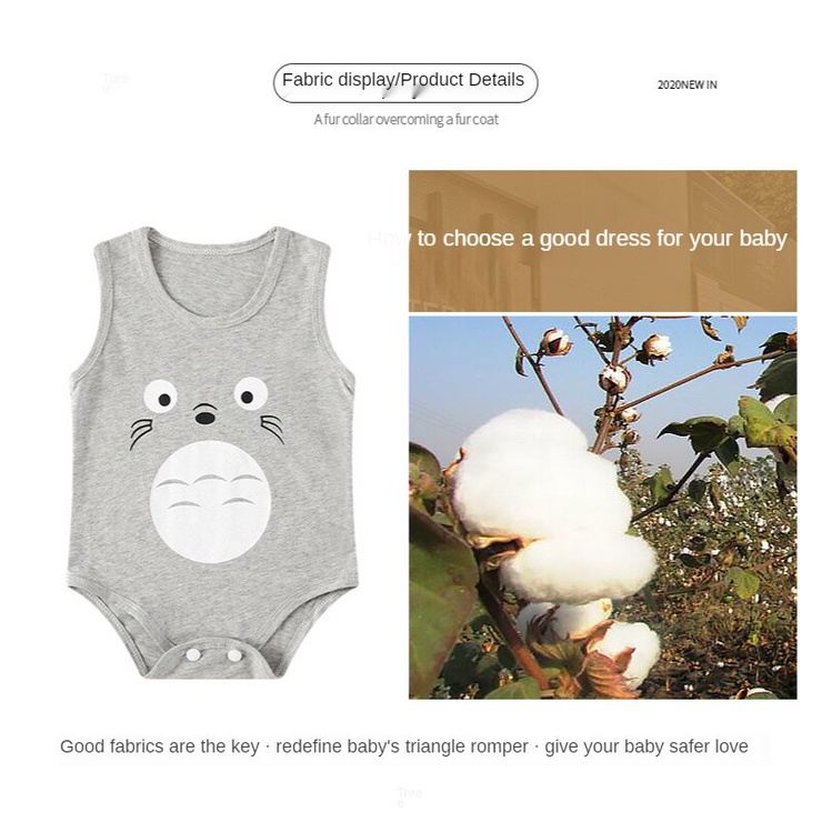 Áo liền quần cotton chủ đề hoạt hình cho bé từ 0-24 tháng tuổi dễ thương xinh xắn