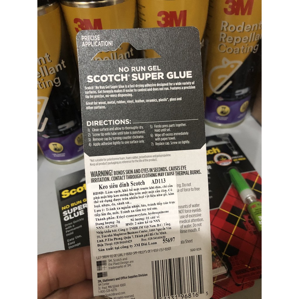 Keo đa năng siêu dính dán giày dép , gỗ , kim loại  3M scotch super glue AD113