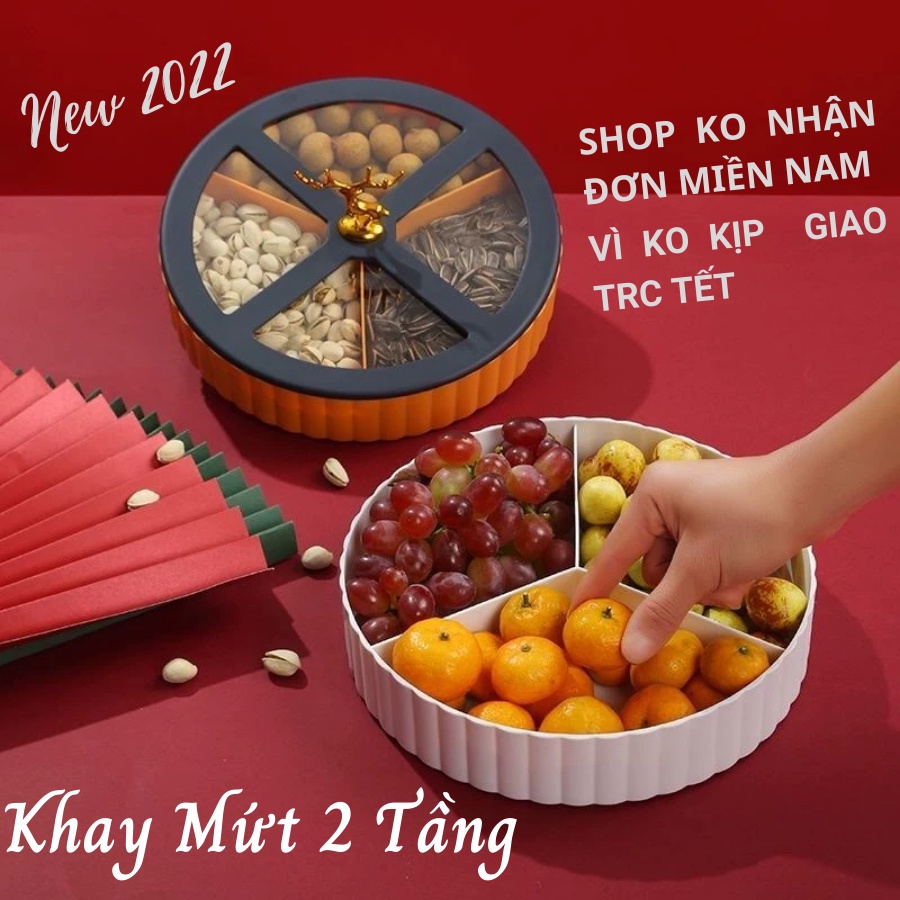 Khay Mứt, Khay Mứt Tết 2 Tầng- hươu vàng tượng trưng cho sự Trường Thọ - Đủ Đầy