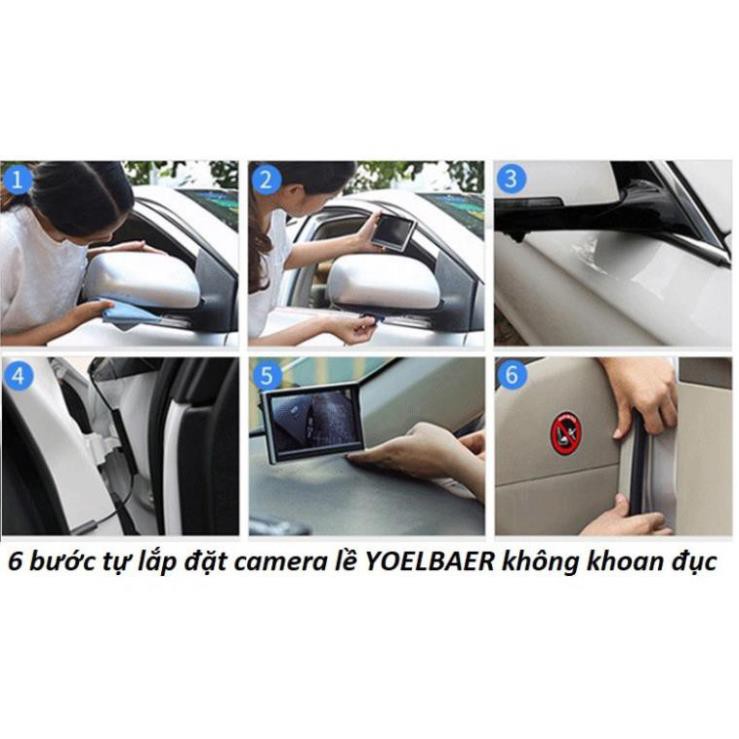 Bộ màn hình 7in kèm 2 cam lề TRÁI PHẢI YOELBAER cắm tẩu hạn chế va quệt tối đa MAN2C