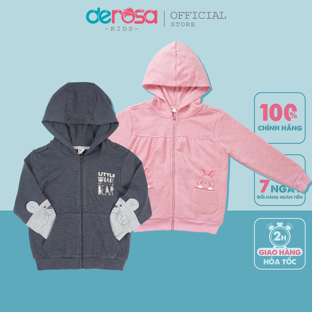 Áo khoác bé trai và bé gái kiếu dáng hoodie cho bé derosa kids 1- 4 tuổi - ảnh sản phẩm 1