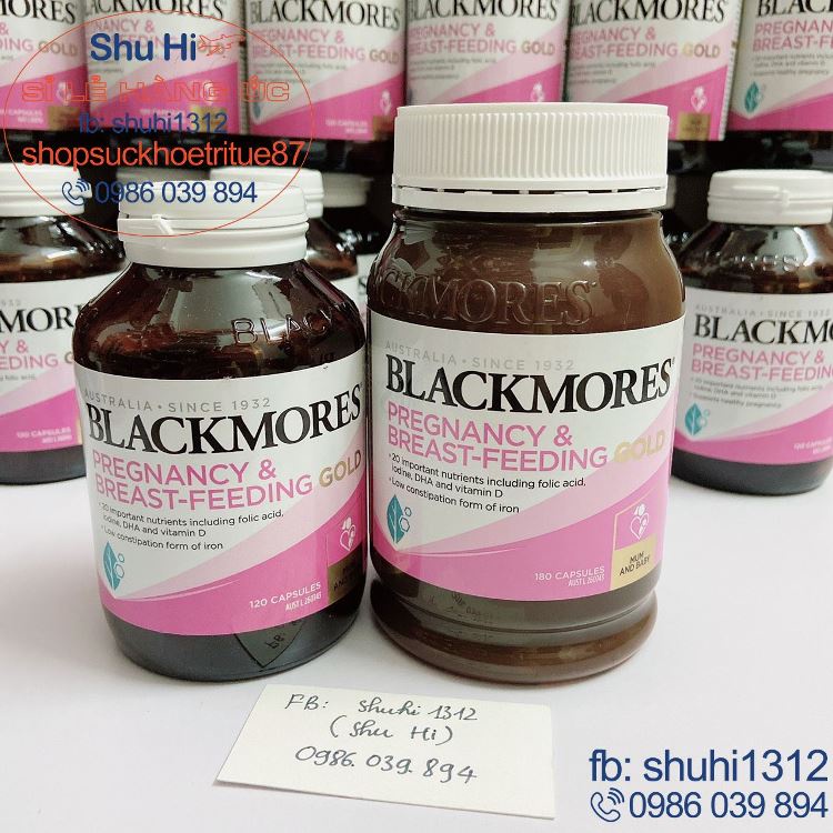 Vitamin tổng hợp blackmores cho bà bầu, cho con bú úc, 120 viên, 180 viên, blackmores pregnancy and breast feeding gold