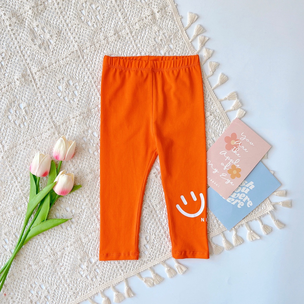 Quần Legging Smile Bé Gái vải Cotton Borip Cao Cấp Cho Bé Gái 6-20kg
