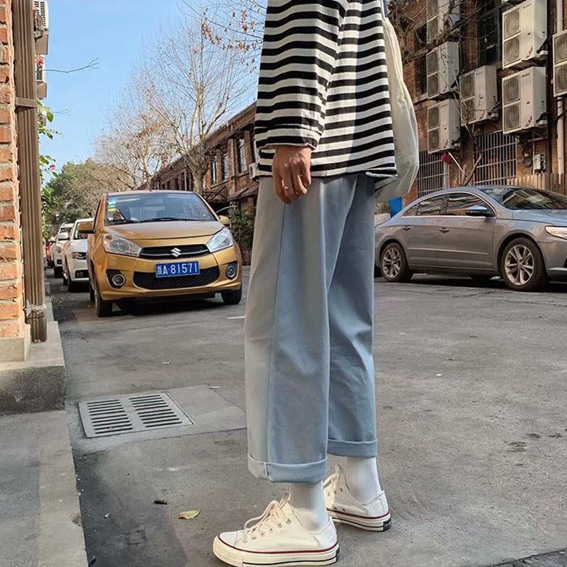 Quần dài ống suông lưng thun co giãn thời trang mùa hè sành điệu cho nam