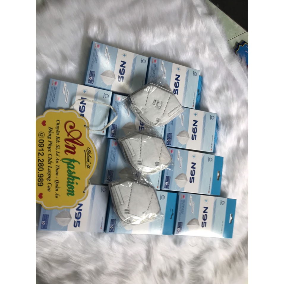 Khẩu Trang Cao Cấp Khẩu Trang N95 Cửu Long Chính Hãng BN Mask 6 Lớp Kháng Khuẩn Hộp 10 Cái -MÀU TRẮNG.