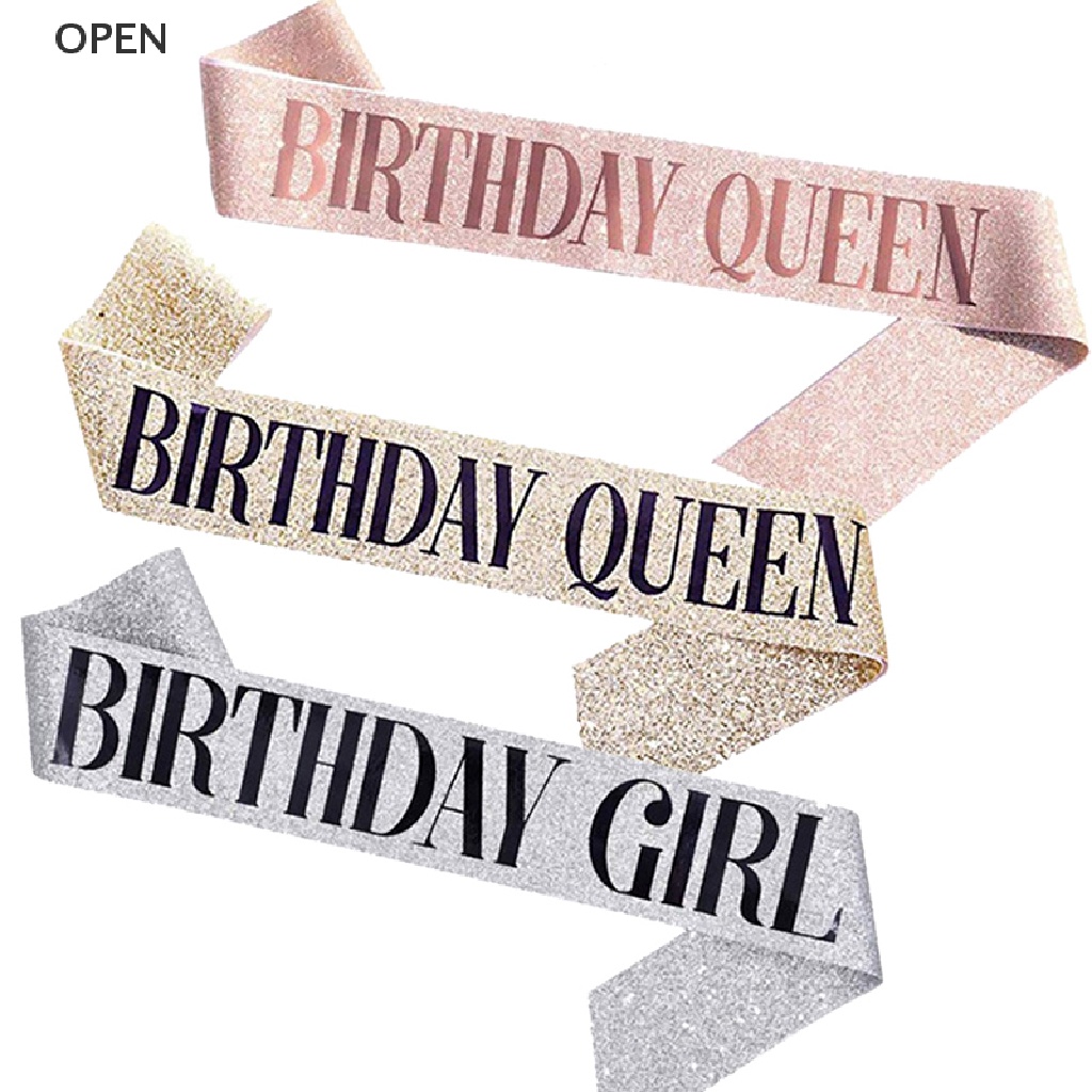 Dây Đeo Chéo Chúc Mừng Sinh Nhật 21 Chữ Happy Birthday Queen / Girl