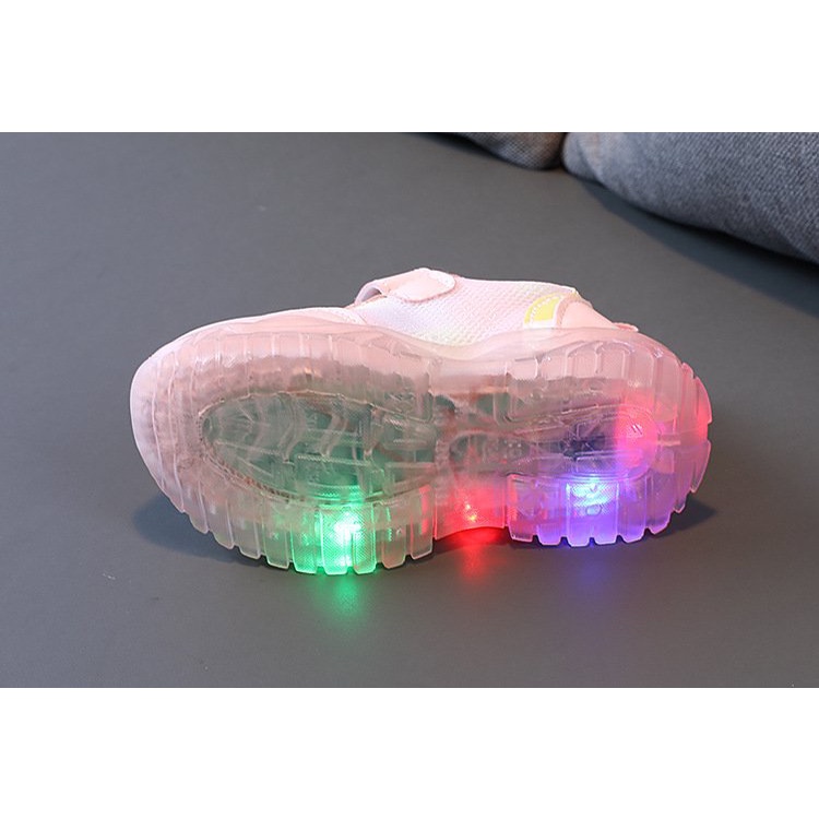 Giày thể thao cho bé gái có gắn đèn led hoạ tiết công chúa nàng tiên đi êm và nhẹ mẫu mới Babybees LED101