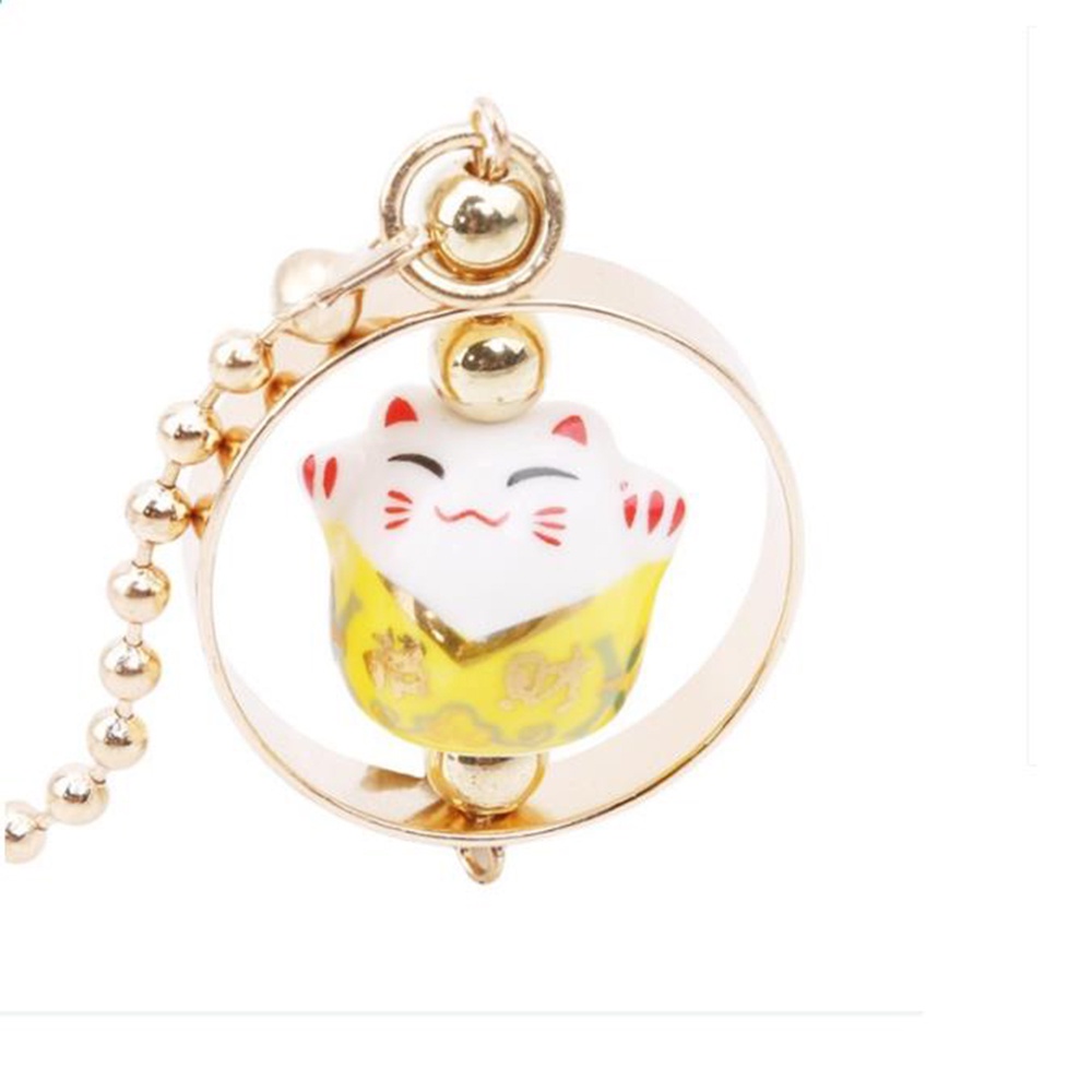 Phụ kiện treo trang trí xe hơi hình chú mèo may mắn dễ thương