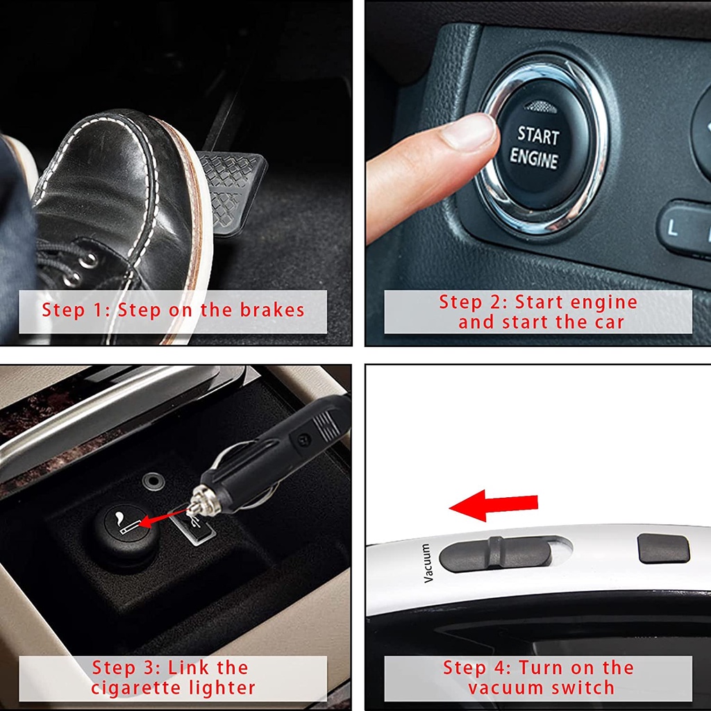 Máy Hút Bụi Kèm Bơm Lốp Ô Tô Đa Năng 4 Trong 1 - Hút Bụi, Bơm Lốp, Đo Áp Suất Lốp