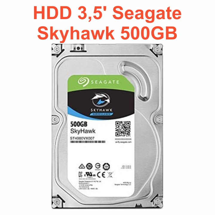 Ổ cứng HDD 3.5” Seagate Skyhawk 500GB - Ổ Cứng Camera – Bảo hành 1 - 24 tháng – CHÍNH HÃNG - Tháo máy đồng bộ mới 99%