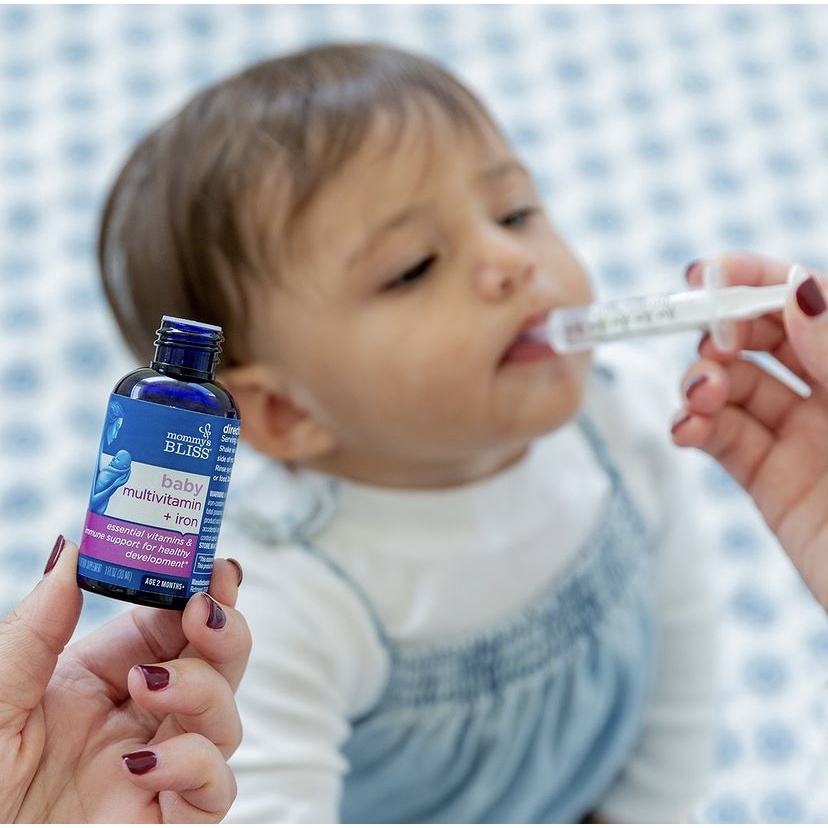 Sắt cho bé từ sơ sinh dạng hữu cơ kèm vitamin tổng hợp MOMMYS BLISS 30ml ngừa thiếu máu, biếng ăn, hàng Mỹ đủ bill