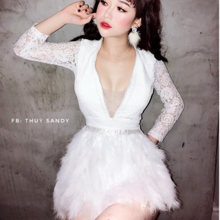Jum ren lông vũ 2 màu đen ,trắng size S M