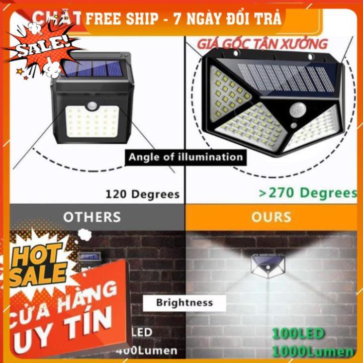 Đèn Năng Lượng Mặt Trời - Đèn LED 100 bóng Siêu Sáng, Siêu Bền Chống Chịu Mưa Gió