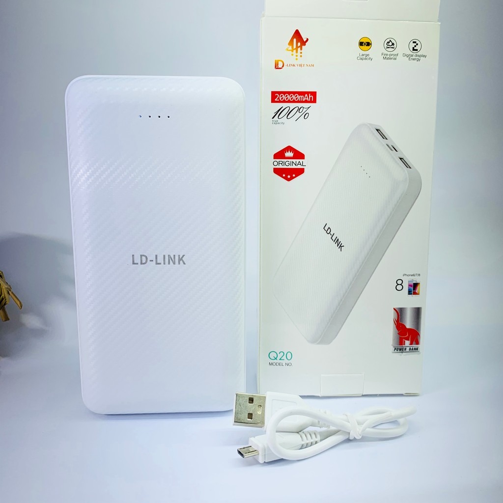 [Chính Hãng] Sạc dự phòng Q20 dung lượng 20000mAh Ldlink Việt Nam, Bảo hành 24 THÁNG, 1 ĐỔI 1 trong mọi trường hợp