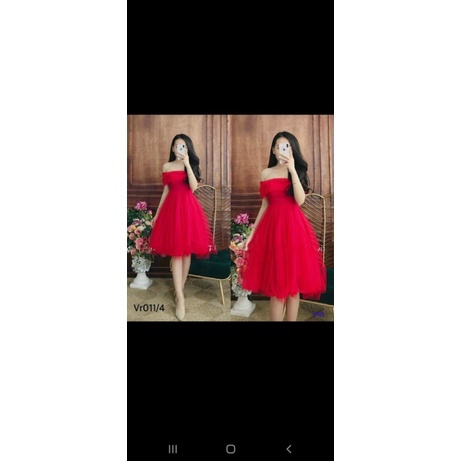 MẪU HOT ĐẦM UMI PHỐI LƯỚI ĐÍNH CƯỜM TRỄ VAI CỰC THỊNH HÀNH UP