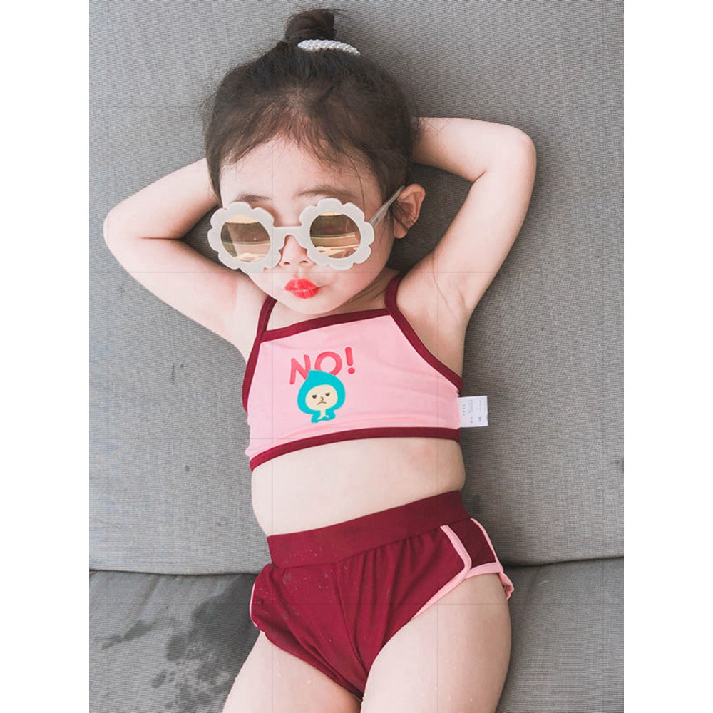 ❀Spot❀Girls Swimsuit 2021 Summer New dành cho trẻ em dễ thương Áo tắm xẻ tà cho bé Bikini Wetsuit khô nhanh