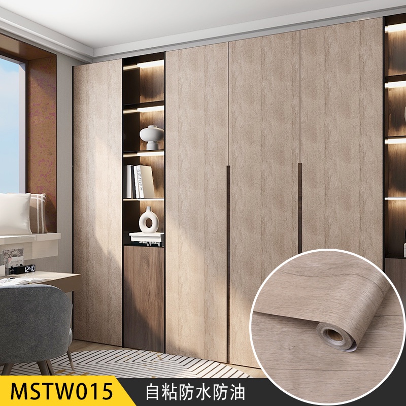 Giấy Dán Tường Giả Gỗ Tự Dính Chống Ẩm Chống Nước Trang Trí Phòng Ngủ/Tủ Quần Áo/Đồ Nội Thất Cũ W