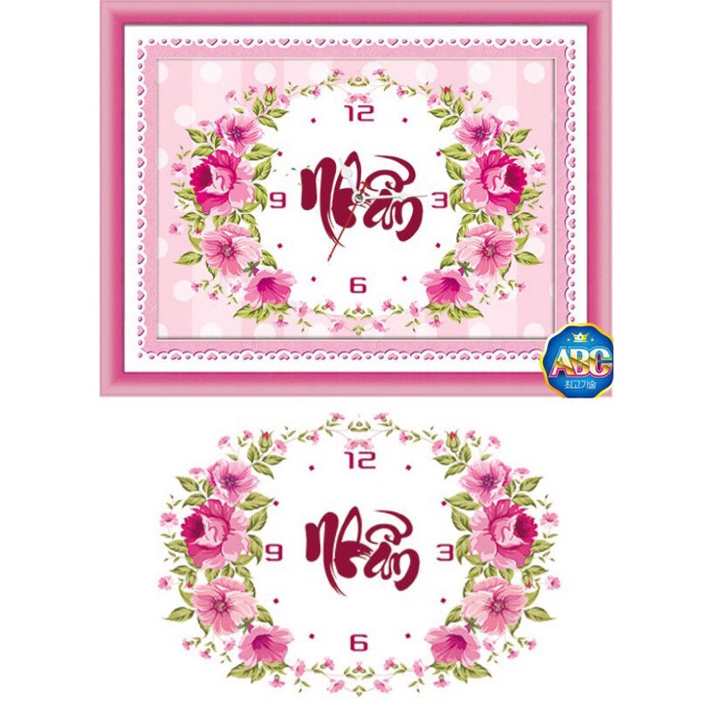 Tranh đính đá Đồng Hồ Chữ Nhẫn DF245 (69x45) chưa đính