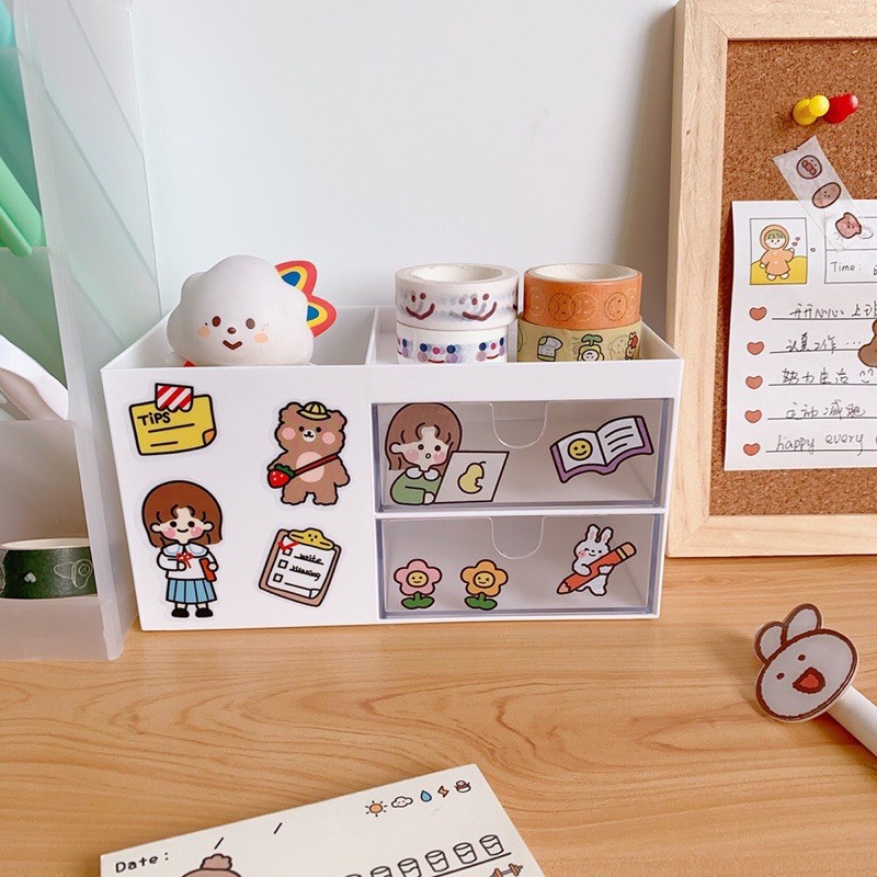 Set 4 miếng sticker trang trí bàn học, bàn làm việc