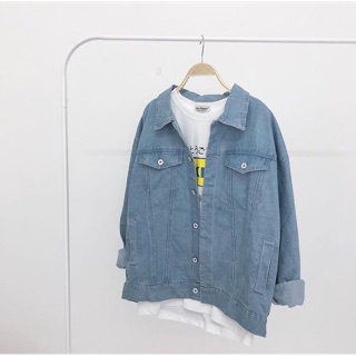 ÁO KHOÁC BÒ DENIM JACKET BASIC XANH THƯỜNG