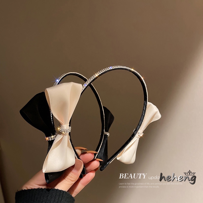 Ri han feng Băng Đô Nơ Vải Đính Kim Cương Cá Tính Đơn Giản Cá Tính Cho Nữ fa shi