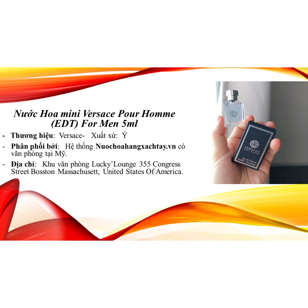 Nước Hoa nam Versace Pour Homme (EDT) For Men 100ml - XT85