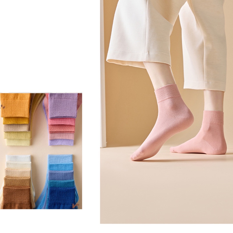 Tất vớ nữ nam cao cổ dài trắng dễ thương hàn quốc đẹp TAGU chân thấp nhún đủ màu trơn đen, đỏ, vàng, xám, xanh