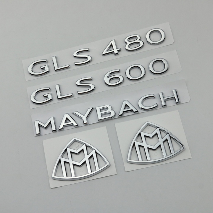 Decal tem chữ GLS600 nhựa ABS dán đuôi xe ô tô Maybach