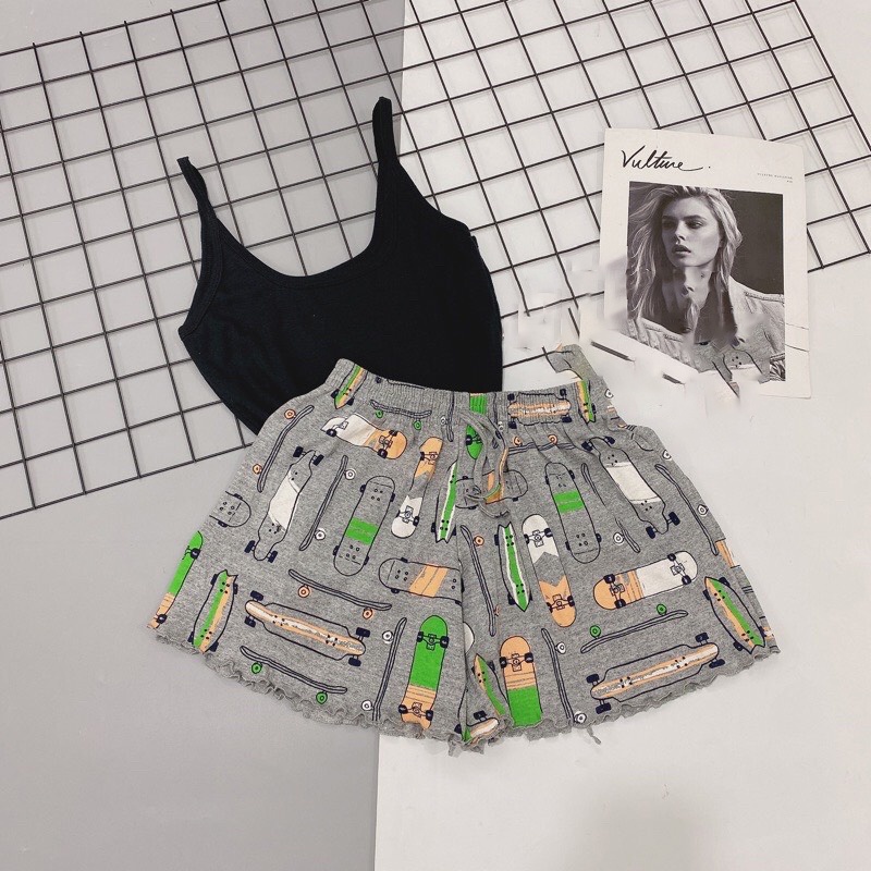 Quần đùi short nữ THE MEI 1992 cao cấp - Quần sooc nữ mặc ở nhà cotton mát lạnh siêu xinh hình ngộ nghĩnh | BigBuy360 - bigbuy360.vn