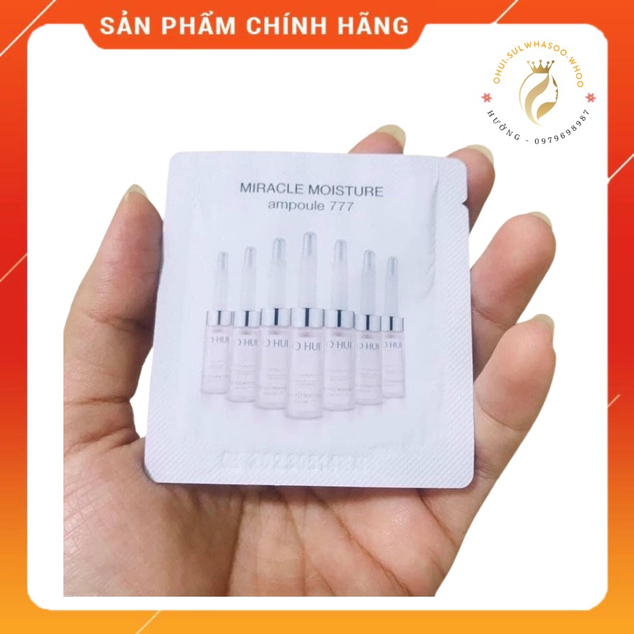 10 Gói tinh chất dưỡng ẩm, căng bóng da chống lão hoá  Ohui 777 - Ohui Miracle Moisture Ampoule 777