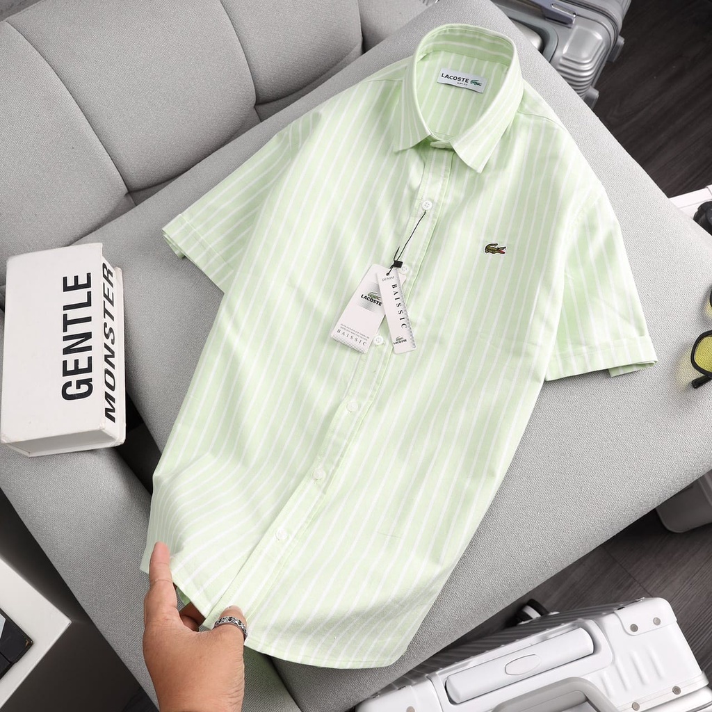 Áo sơ mi nam cọc tay sọc LACOSTE