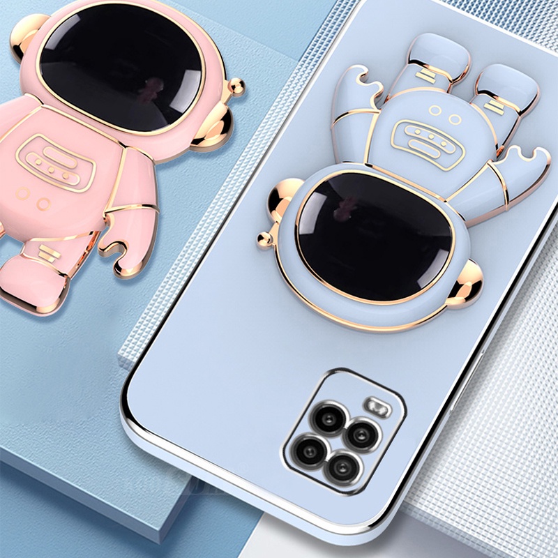 Ốp điện thoại KOOSUK dẻo có giá đỡ hình phi hành gia cho OPPO Realme 8 9 Pro 8i 9i