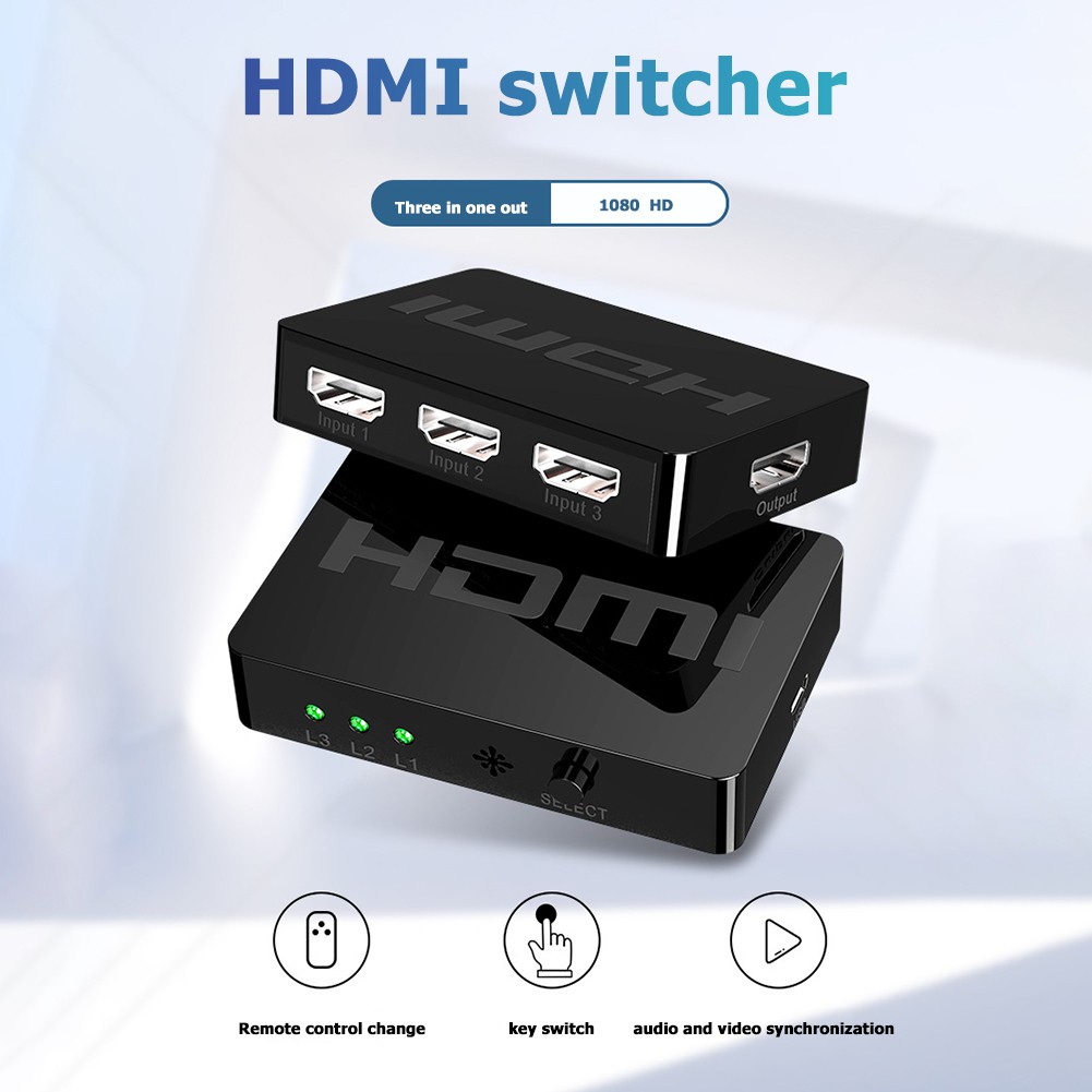 Bộ Chia Hdmi 3x1 Hdmi Hw-Hd301M 1080p Kèm Điều Khiển Từ Xa