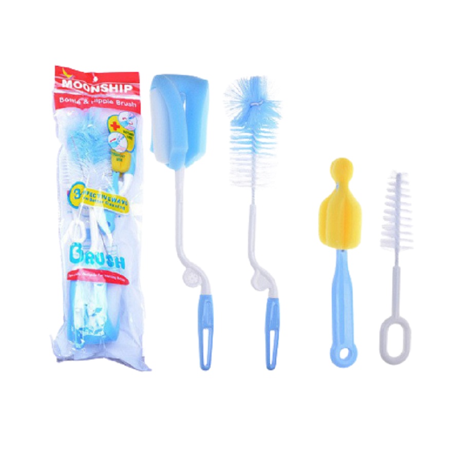 Bộ Cọ chải vệ sinh bình tách ly - chổi cọ rửa bình sữa núm ty 4 chi tiết  No.101693