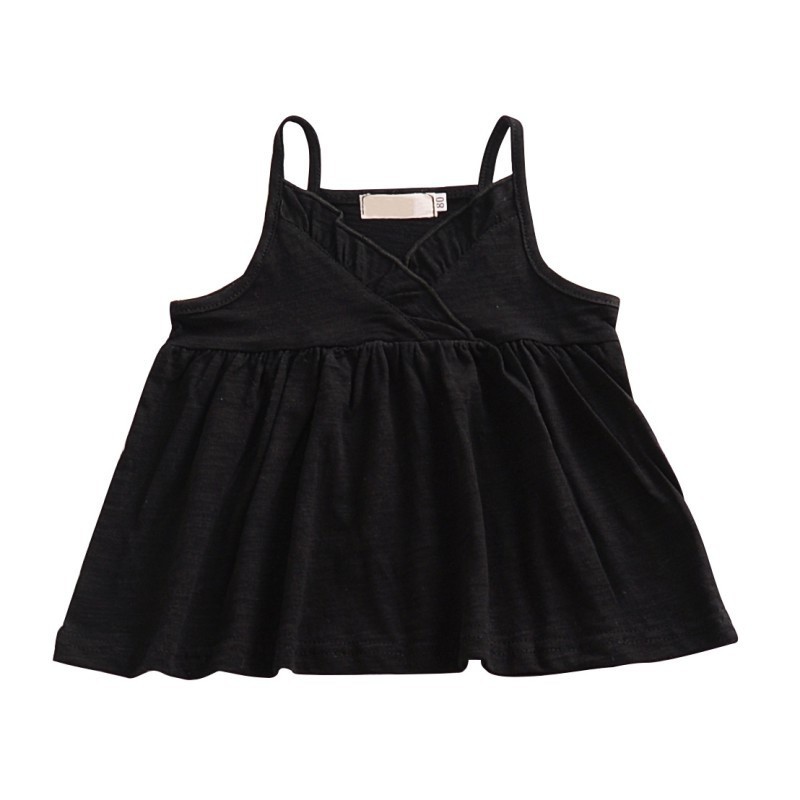 Áo hai dây dáng babydoll vạt đắp đáng yêu cho bé gái