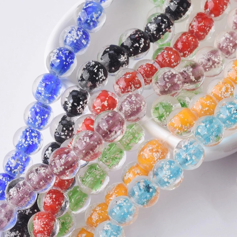 Bộ 5 Hạt Pha Lê Tròn Phát Quang Làm Trang Sức Thủ Công 10/12mm