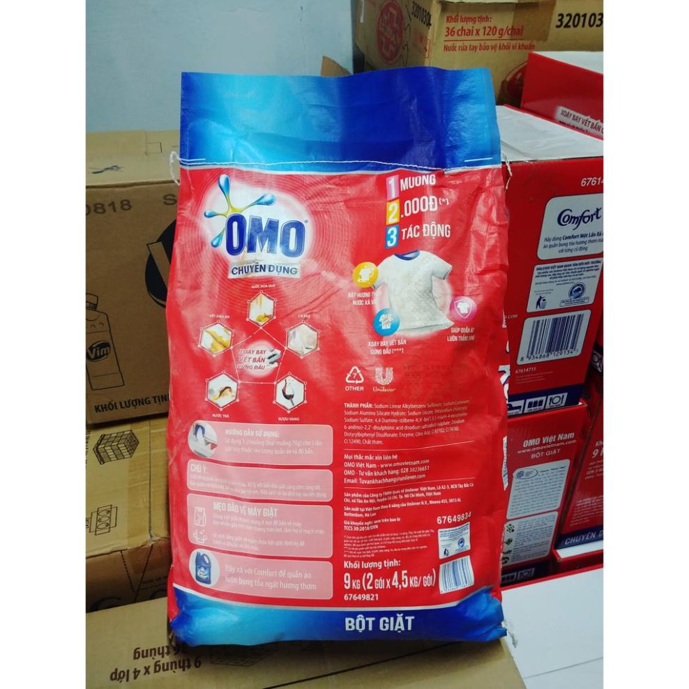 OMO BỘT GIẶT 9KG CHUYÊN DỤNG cho máy cửa trên, cửa trước, giặt tay 9 kí